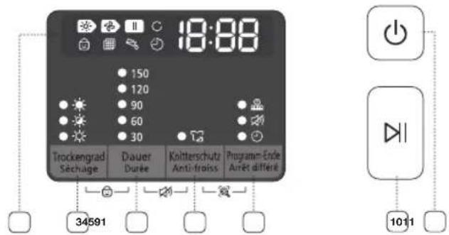 SAMSUNG DV80F5E4HGW - PRÉSENTATION DU PANNEAU DE COMMANDES - 4