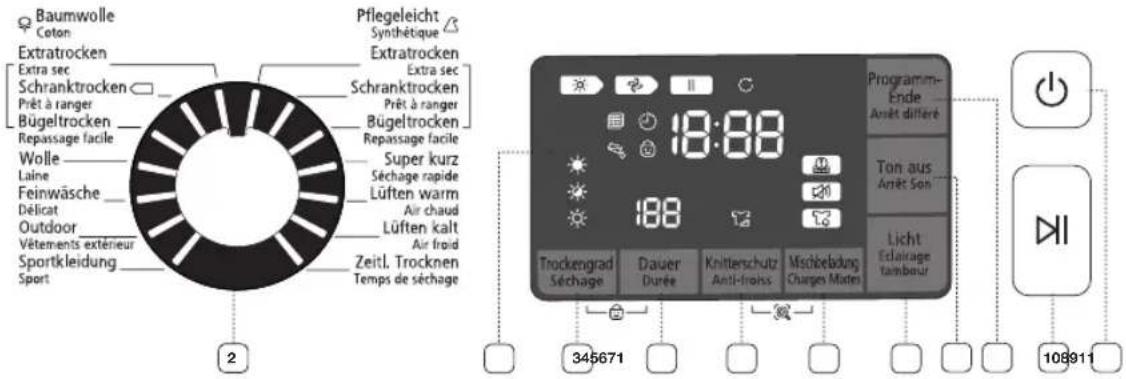 SAMSUNG DV80F5E4HGW - INTRODUZIONE AL PANNELLO DI CONTROLLO - 1