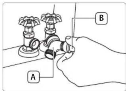 SAMSUNG DV42H5600GP - Connecting the inlet hose - 1