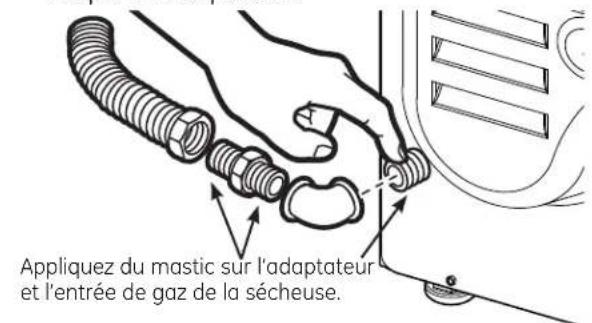 GE GFD49ERPKRR - RACCORDEMENT DE LA SECHEUSE À L'ALIMENTATION EN GAZ - 2