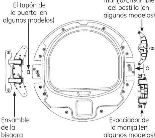 GE GFD49ERPKRR - VUELVA A UBICAR EL ENSAMBLE DE LA BISAGRA Y EL ESPACIADOR DE LA MANIJA - 2