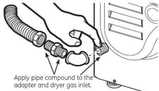 GE GFD49ERPKRR - CONNECTING THE DRYER TO THE GAS SUPPLY - 2