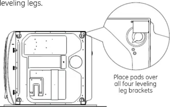 GE GFD49ERPKRR - INSTALL RUBBER PADS TO DRYER BASE - 1