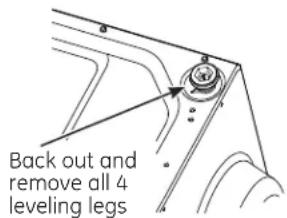 GE GFD49ERPKRR - REMOVE THE DRYER LEVELING LEGS - 2