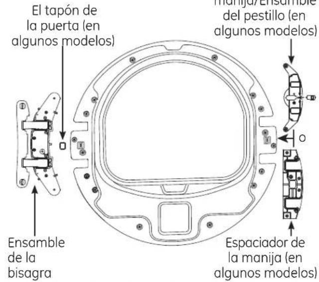 GE GFD49ERPKDG - VUELVA A UBICAR EL ENSAMBLE DE LA BISAGRA Y EL ESPACIADOR DE LA MANIJA - 2