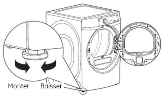 GE GFD49ERPKDG - ① METTEZ LA SÉCHEUSE DE NIVEAU - 1