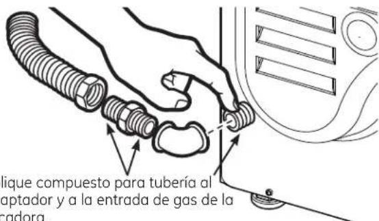 GE GFD49ERPKDG - CÓMO CONECTAR LA SECADORA AL SUMINISTRO DE GAS - 2