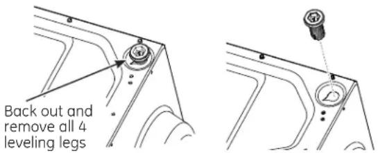 GE GFD49ERPKDG - REMOVE THE DRYER LEVELING LEGS - 2