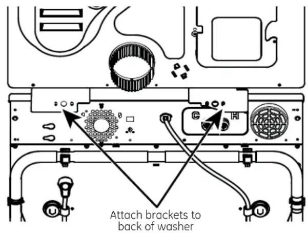 GE GFD49ERPKDG - INSTALL DRYER AND BRACKET ON WASHER (cont.) - 1