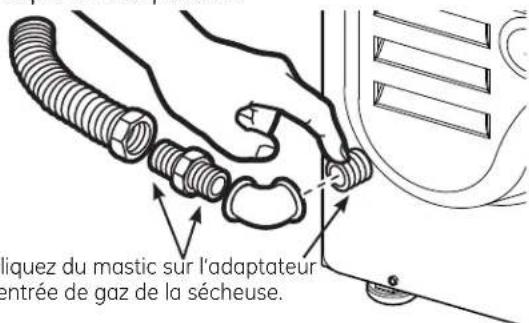 GE GFD49ERPKDG - RACCORDEMENT DE LA SÉCHEUSE À L'ALIMENTATION EN GAZ - 2