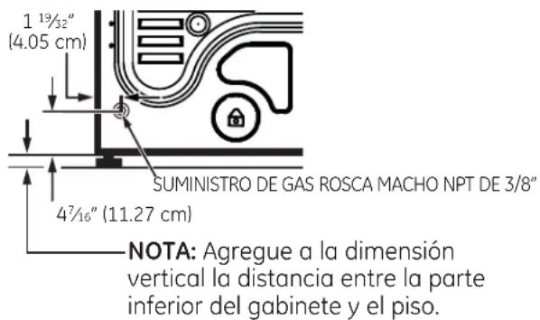 GE GFD49ERPKDG - CONEXIÓN DE SUMINISTRO DE GAS DE LA SECADORA - 1