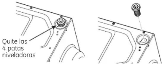 GE GFD49ERPKDG - CÓMO QUITAR LAS PATAS NIVELADORAS DE LA SECADORA - 2