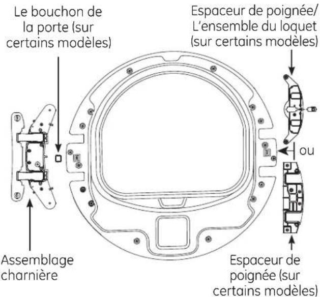 GE GFD48ESPKDG - REPOSITIONNEMENT DE L'ASSEMBLAGE CHARNIÈRE ET DE L'ESPACEUR DE POIGNÉE - 2