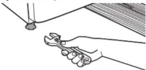 AMANA NGD4655EW - Serrer et ajuster les pieds de nivellement. - 1