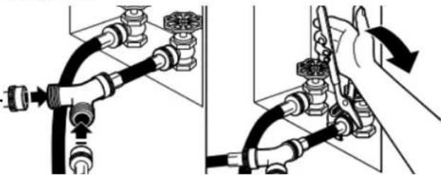 AMANA NGD4655EW - Attach long hose to "Y" connector and tighten couplings - 1