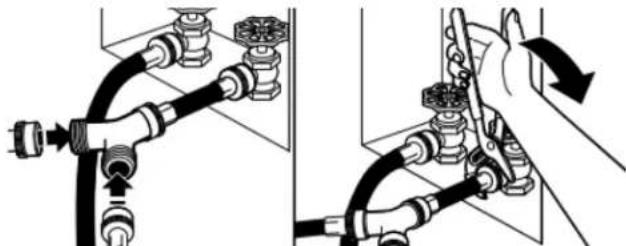 AMANA NGD4655EW - Raccordement des tuyaux d'alimentation - 4