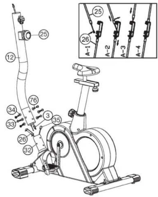 Christopeit HT 3 - Step 4: Attach the front post (12) at main frame (32). - 1