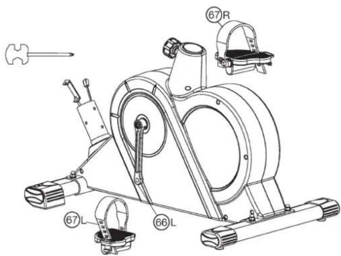 Christopeit HT 3 - Attach the pedals (67L+67R). - 1