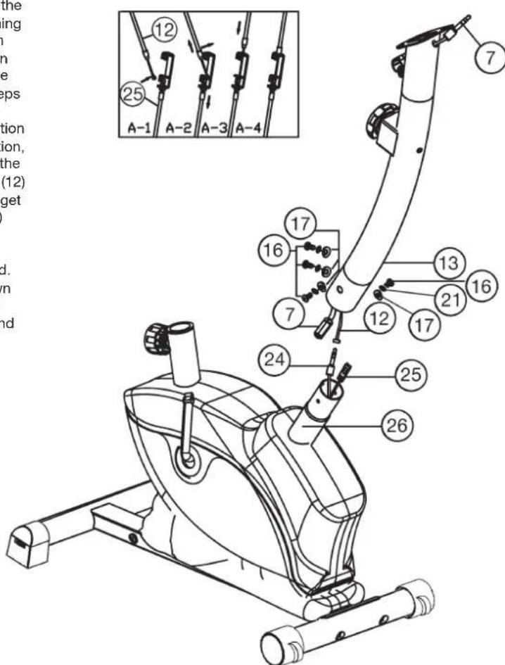 Christopeit AP 1 - Step 2: Attach the front post (13) at main frame (26). - 1
