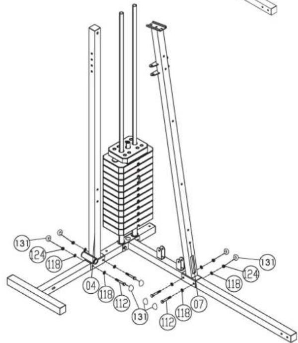 Christopeit Profi Center XL - MOnTax onOpHbIX Tpy6 1 + 2 (4+7) Ha nepeDnHO u 3aDnHO cToiKn (1+2). - 3