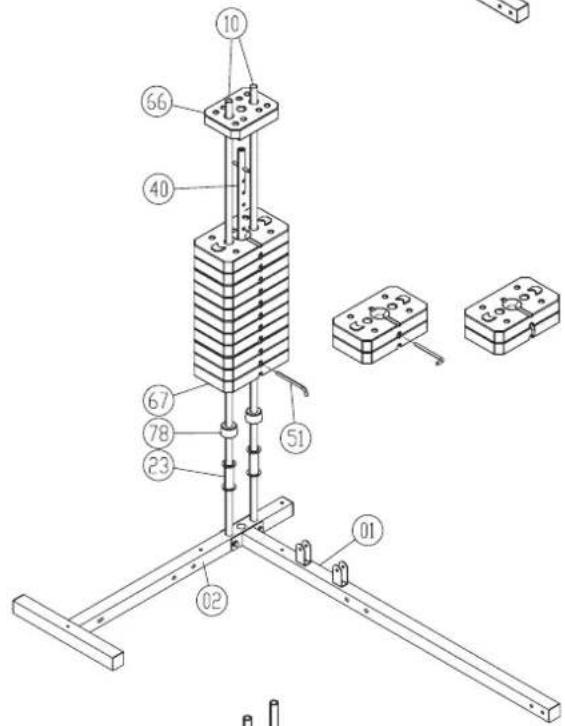 Christopeit Profi Center XL - MOnTax onOpHbIX Tpy6 1 + 2 (4+7) Ha nepeDnHO u 3aDnHO cToiKn (1+2). - 2