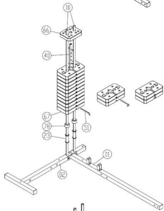 Christopeit Profi Center XL - Étape 3: - 2
