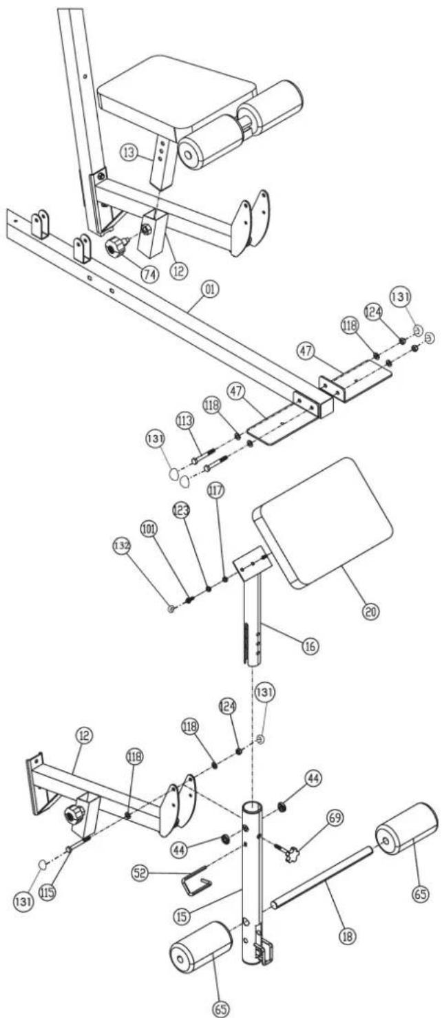 Christopeit Profi Center de Luxe - Uar 9: MoHTaX CnDeHbA (17) n KpeNneHnI dIy KpyrIoN o6NBKn (18) Ha paMy cnDeHbA (13). - 2