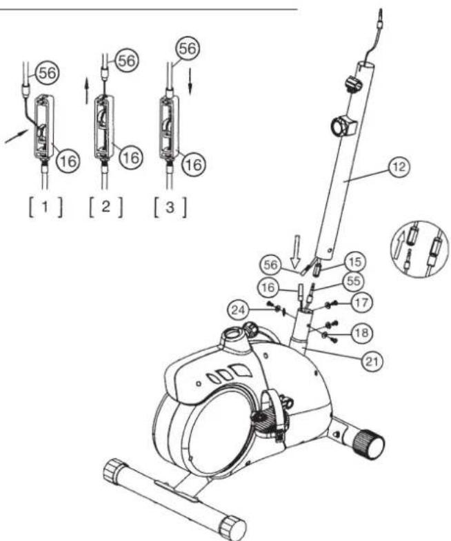 Christopeit CPS 6 - Step 3: Attach the front post (12) at main frame (21). - 1