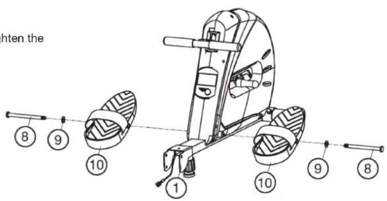Christopeit Cambridge II - Step 3: Attach the pedals (10) at main frame (1). - 1