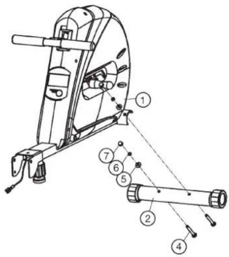 Christopeit Cambridge II - Étape n° 2 Montage du tube d'appui avant (2) sur le chassin (1). - 2