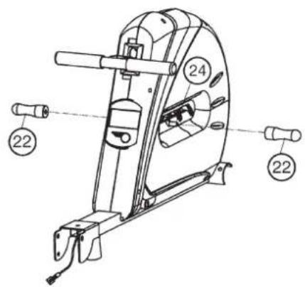 Christopeit Cambridge II - Stap 1: Montage van de rubbergreep (22) op het greed as (24). - 1