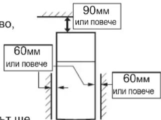 SHARP SJGC700VBK - Оставете достатъчно пространство за вентилация около хладилника. - 2