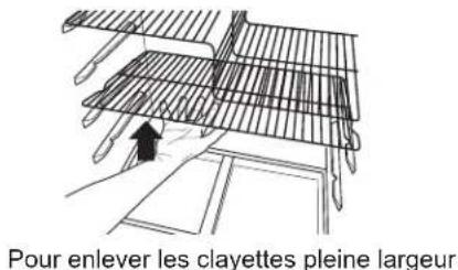 Pour enlever les clayettes pleine largeur