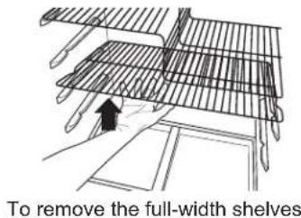 To remove the full-width shelves