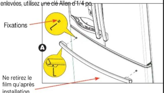 GE GFE29HSDSS - Retrait des poignées de porte du compartiment de congelation - 1