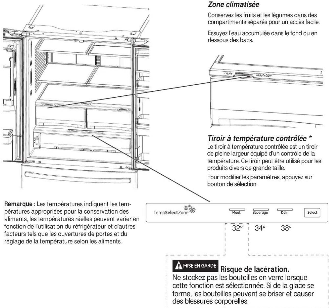 GE GFE26GSHSS - Bacs de porte non réglables - (Modèle avec distributeur - Porte gauche) - 1