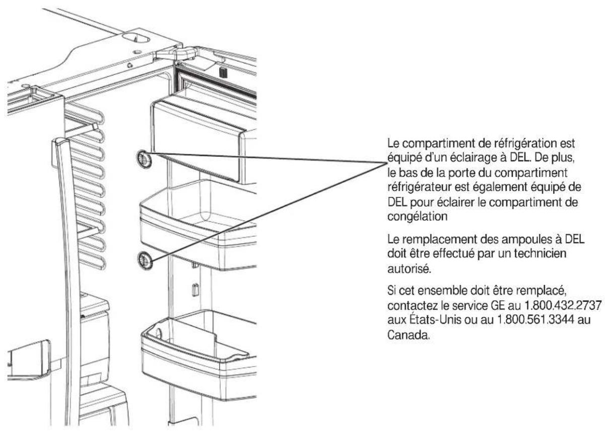 GE GFE26GSHSS - Ampoules du réfrigérateur (DEL) - 1