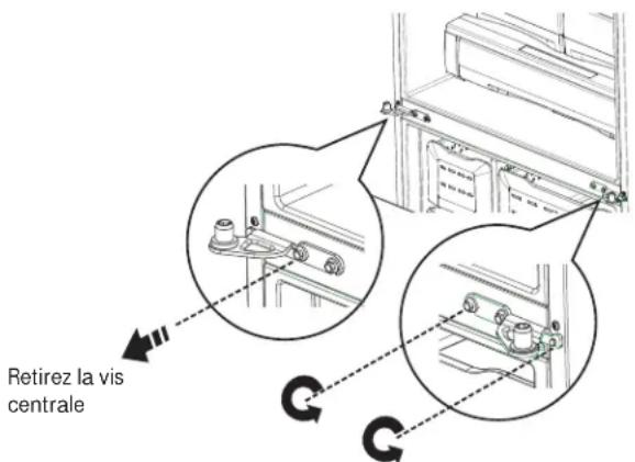GE GFE26GSHSS - RETRAIT DE LA CHARNIÈRE CENTRALE (si nécessaire) - 1