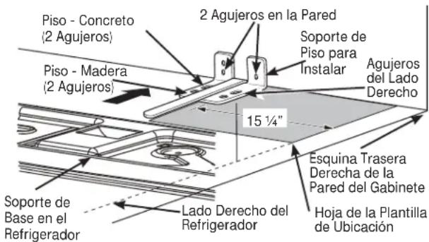GE GFE26GGHBB - UBICACION DEL SOPORTE DE PISO ANTI-VOLCADURAS - 1