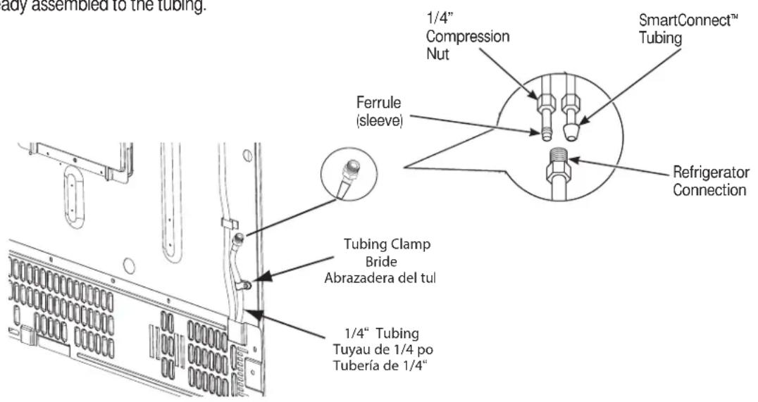 GE GFE26GGHBB - CONNECTINGTHEREFRIGERATOR TO THE HOUSE WATER LINE - 1