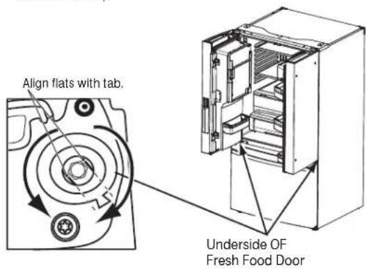 GE GFE26GGHBB - REINSTALLING THE REFRIGERATOR DOORS - 2