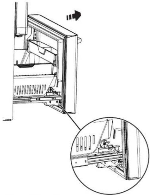 GE Café CYE22TSHSS - RETIRE LA PUERTA DEL FREEZER - 1