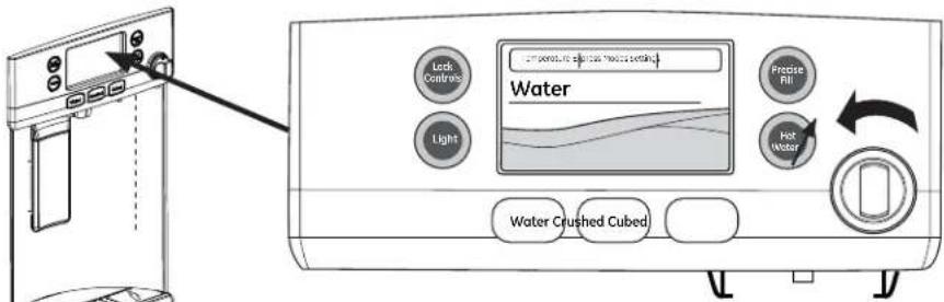 Lock Controls Light Water Precise Fill Hot Water Water Crushed Cubed