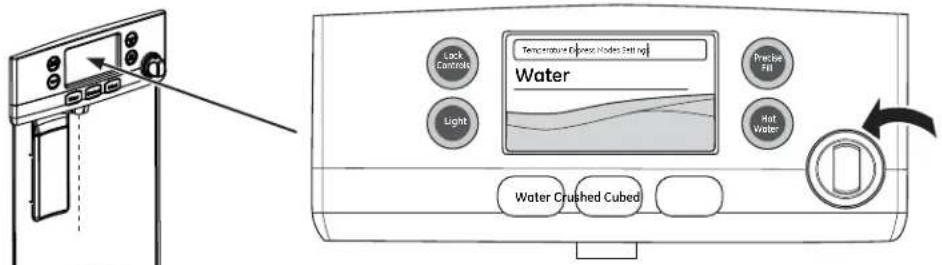 Lock Controls Temperature (Reversible Nodes Setting) Water Light Practice Fill Not Water Water Crushed Cubed