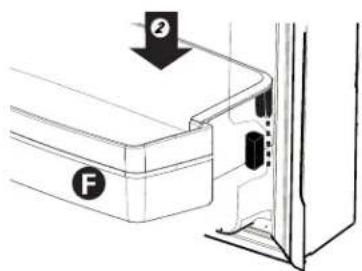 Diagram showing a mechanical or electrical component with labeled parts and an arrow indicating direction of movement or force.