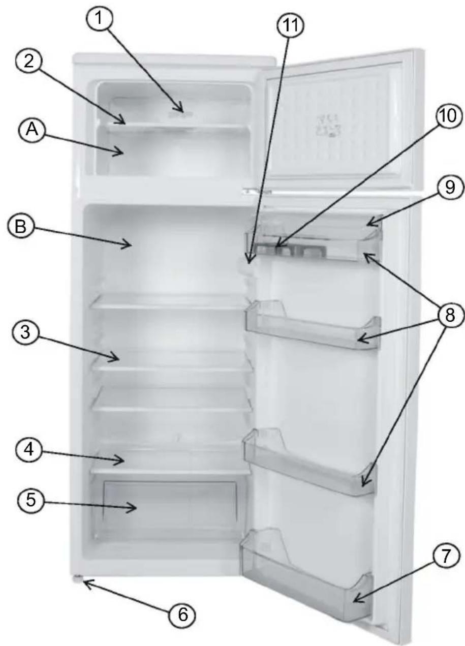 TEKA FT3 240 VR04 - THE PARTS OF THE APPLIANCE AND THE COMPARTMENTS - 1