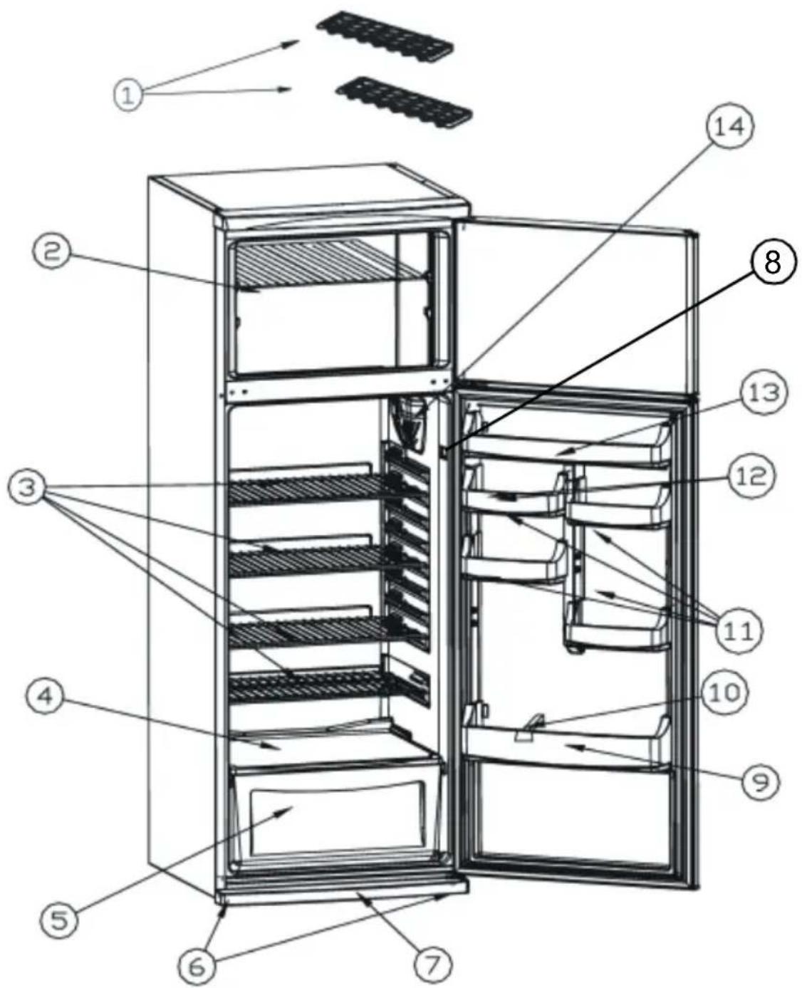TEKA FT2 410 - THE PARTS OF THE APPLIANCE AND THE COMPARTMENTS - 1