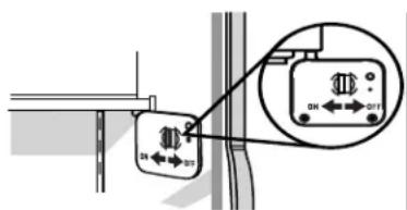 Technical diagram showing electrical connection with labeled components and directional arrows