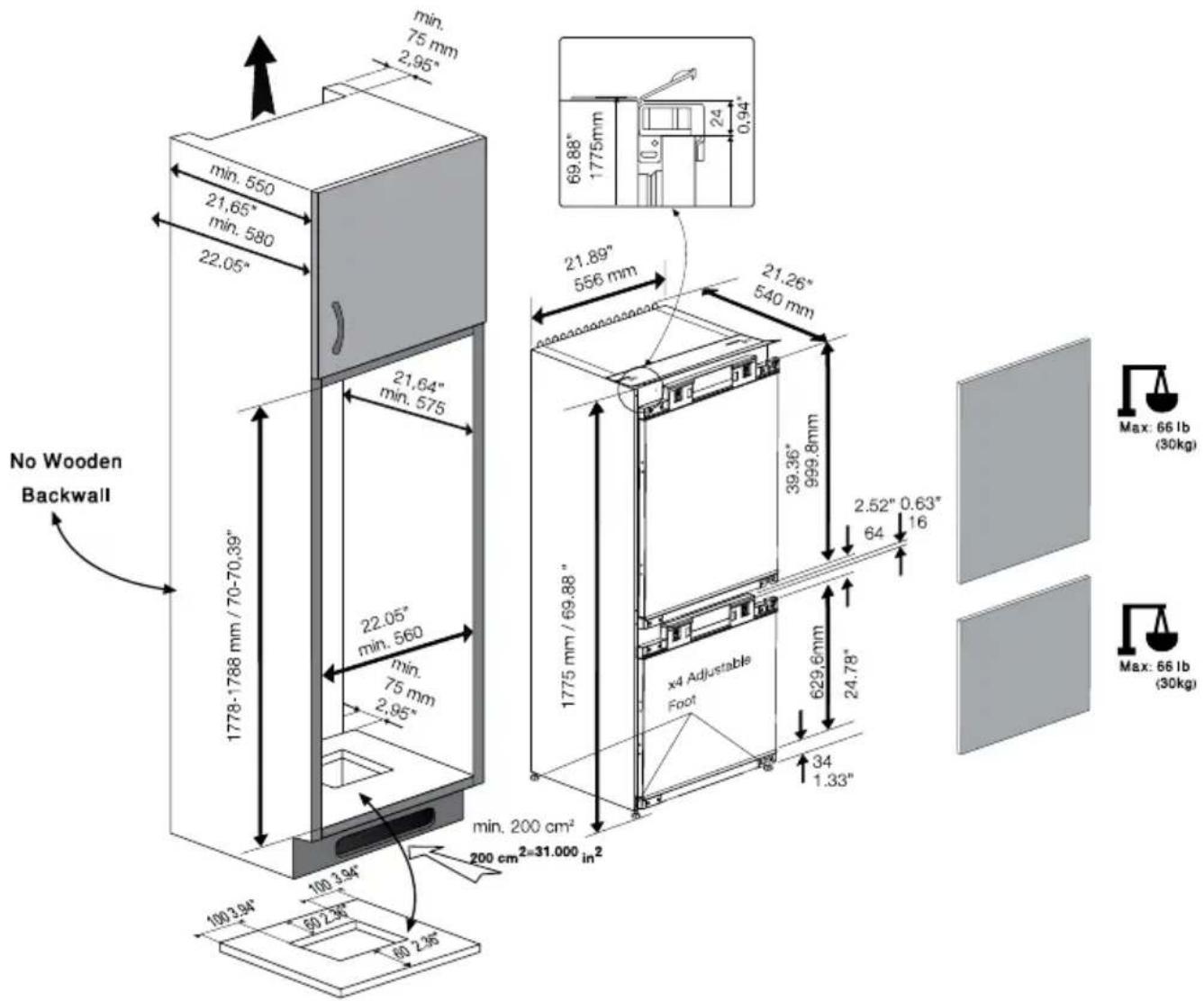 BLOMBERG BRFB 1051 FFBIN - Réversibilité des portes - 5
