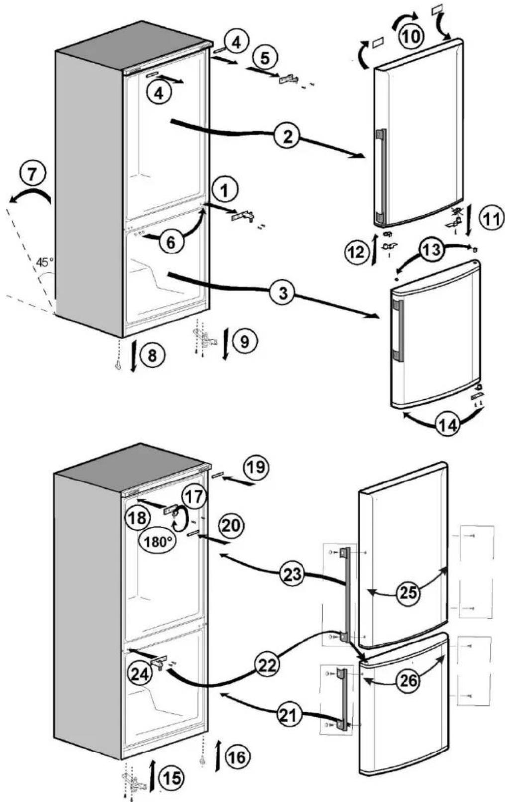 BLOMBERG BRFB 1044 WH - Réversibilité des portes - 1